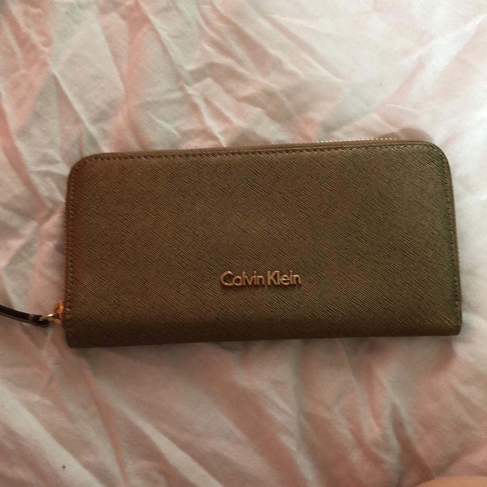 Calvin Klein metallic gold wallet